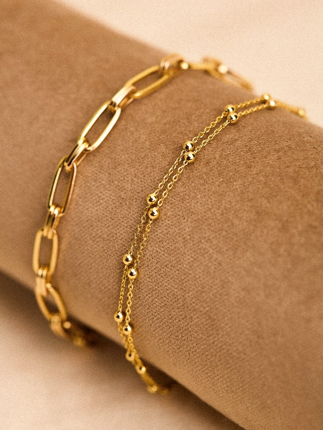 24K Gold Plated Layered Bracelet | Apricot Clothing