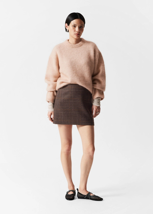 Tweed Wool-Blend Mini Skirt - Brown Checks - & Other Stories PT