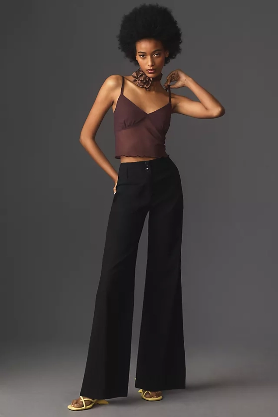 Maeve Junie High-Rise Wide-Leg Flared Trousers