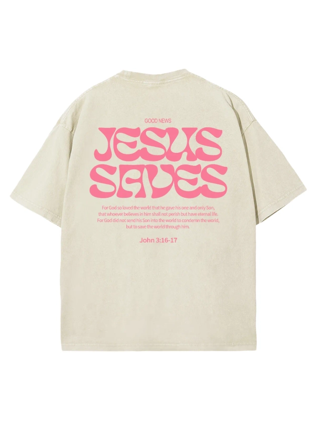 Jesus Saves Unisex Washed T-Shirt