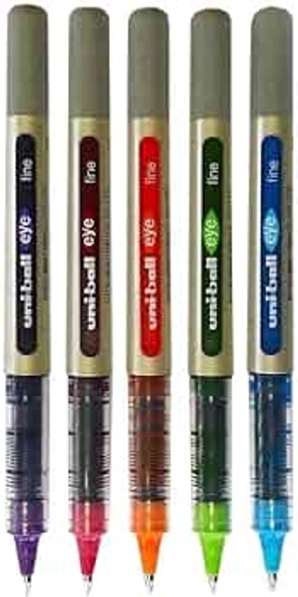 Uni-Ball EYE UB-157 Fine Liquid Ink Rollerball Pen - Tropical Set - Pack of 5