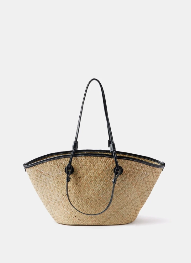 Neutral Woven Basket Bag