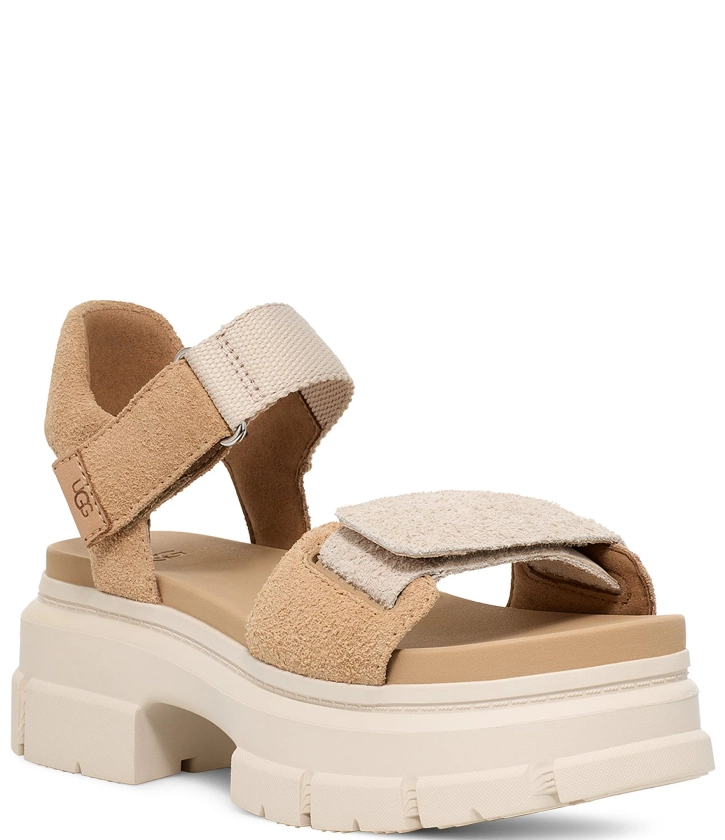 UGG Ashton Suede Ankle Strap Platform Sandals | Dillard's
