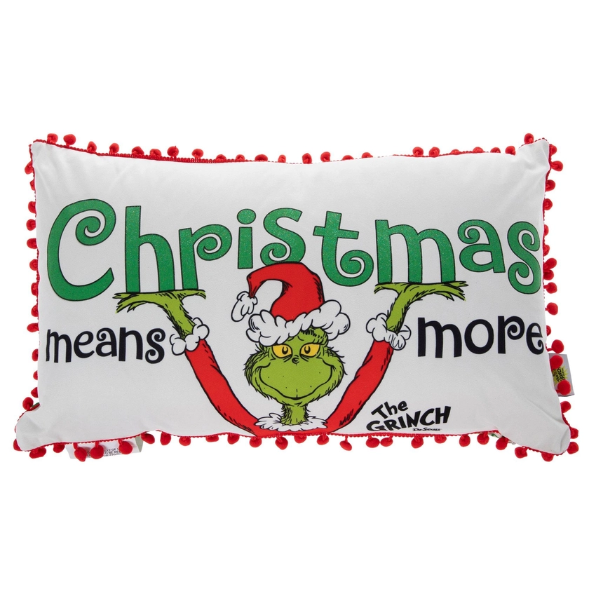 Grinch Christmas Means More Pillow