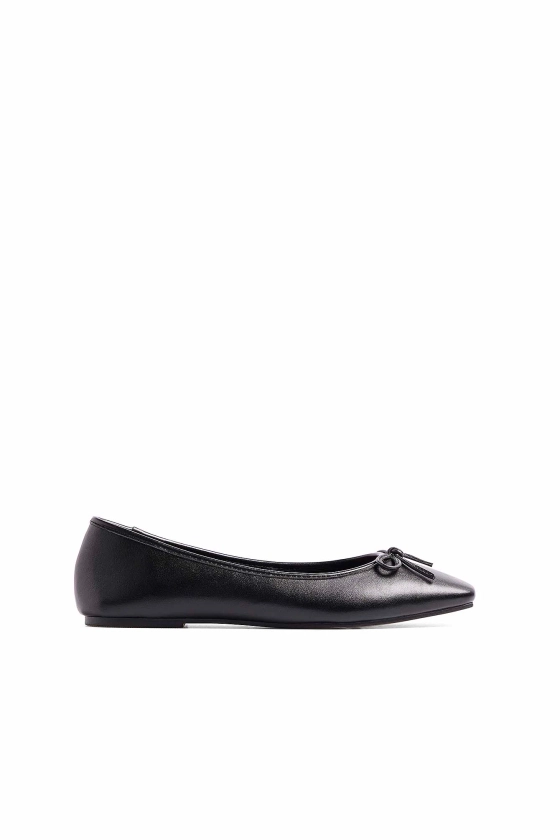 Squared Toe Ballerinas Black