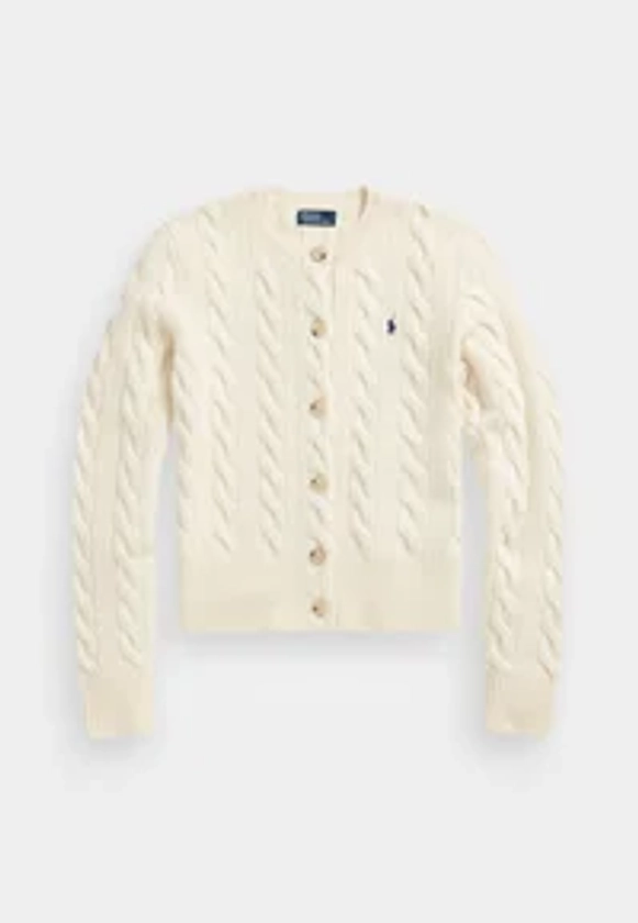 CABLE KNIT WOOL CASHMERE CARDIGAN - Kardigán - authentic cream