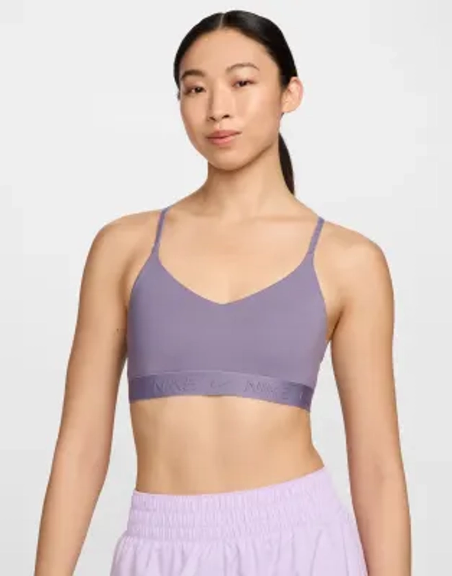 Nike Training Indy Dri-FIT light support sports bra in purple