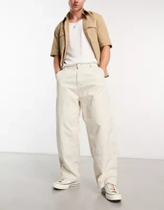 Carhartt WIP - Pantalon droit décontracté à empiècements - Blanc | ASOS