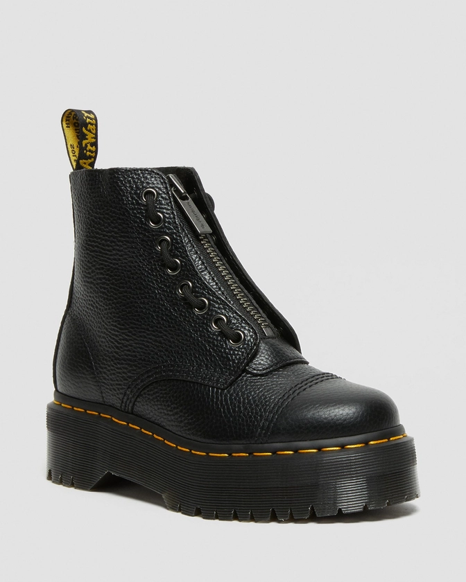 Boots plateformes Sinclair en cuir Milled Nappa en Noir | Dr. Martens