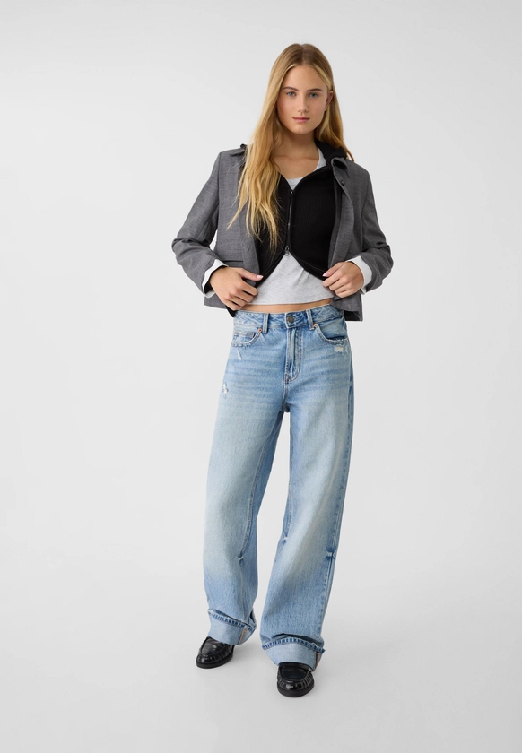 Jean D92 regular wide - Mode femme | Stradivarius France