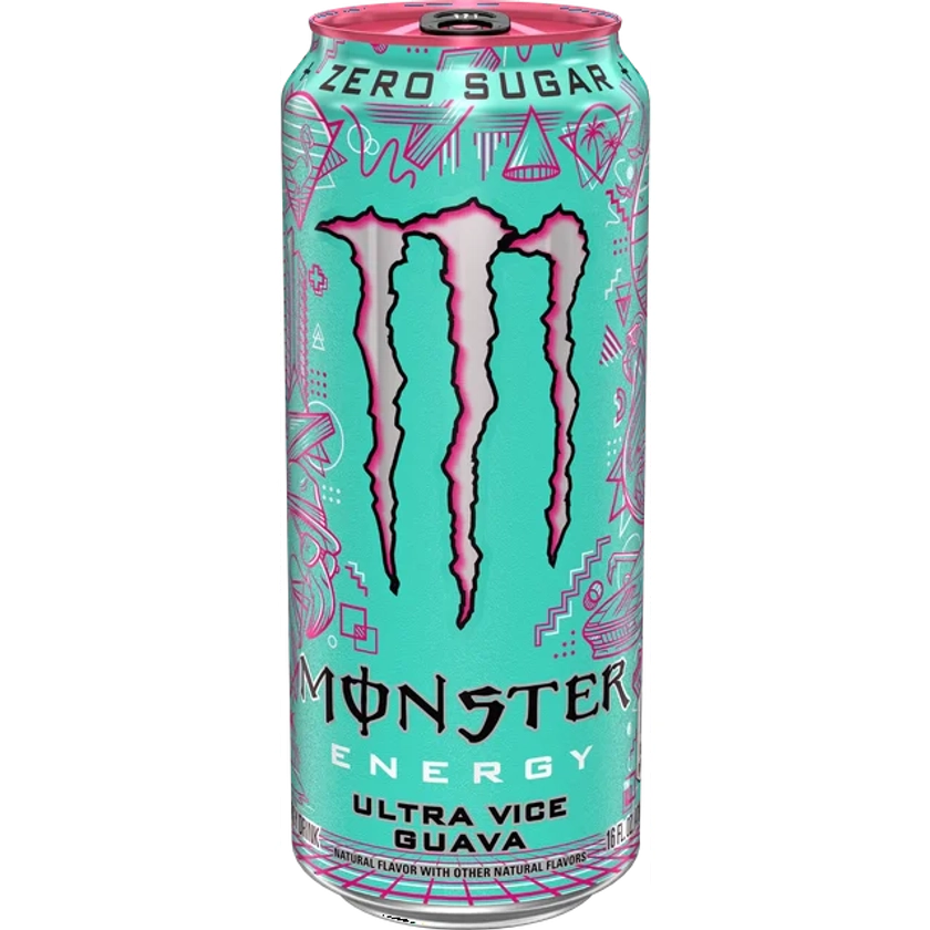 Monster Energy Ultra, Vice Guava, Zero Sugar Energy Drink, 16 fl oz Can