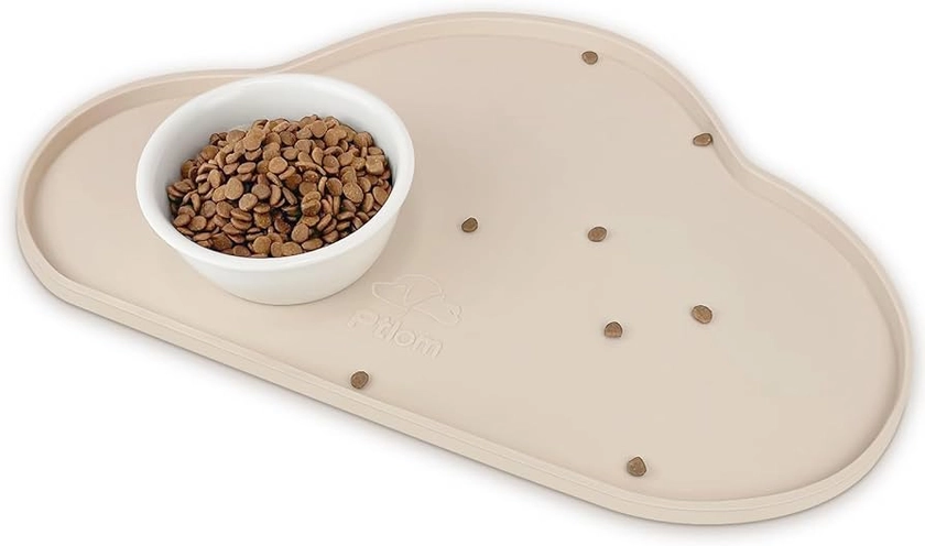 Amazon.com: Ptlom Silicone Pet Placemat for Dogs and Cats, Non-Slip Waterproof Dog Feeding Bowl Mats for Food and Water, Small Medium Large Pet Puppy Tray Mat Prevent Residues from Spilling onto The Floor, Beige : Pet Supplies