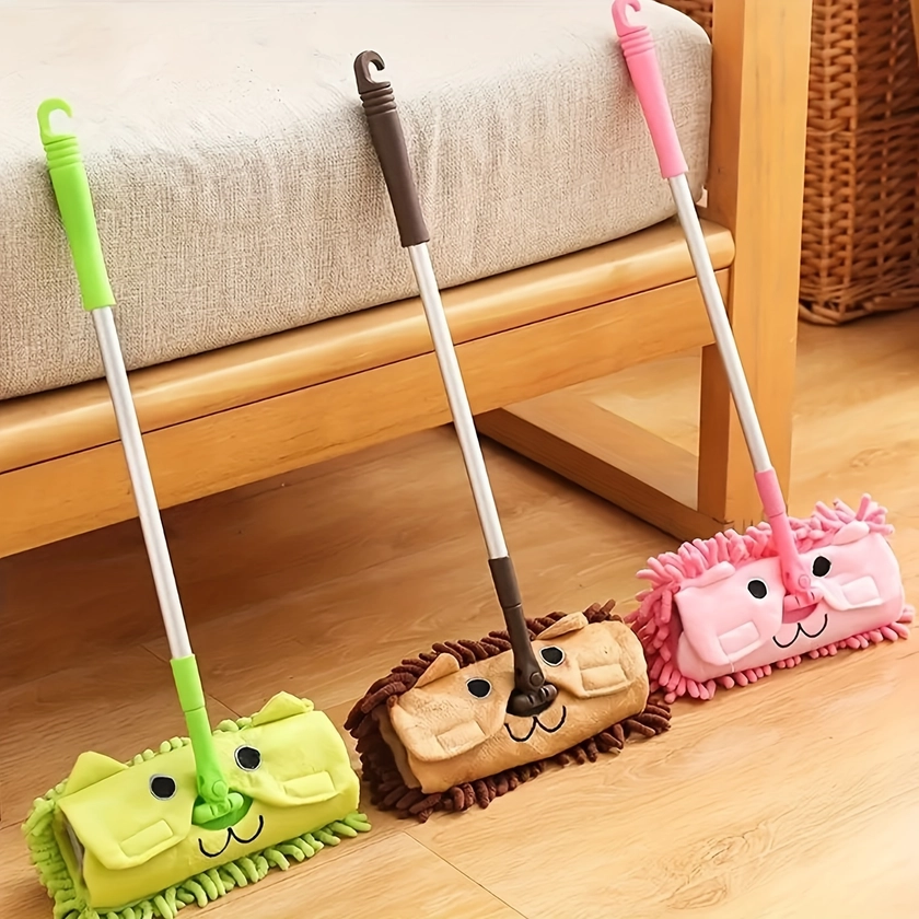 1pc, Cute Cartoon Mop, Small Mop, Mini Mop, Mop Toys, Floor Mopping Toys, Portable Mop, Wet And Dry Use, For Home School, Cleaning Supplies, Cleaning Tool, Back To School Supplies