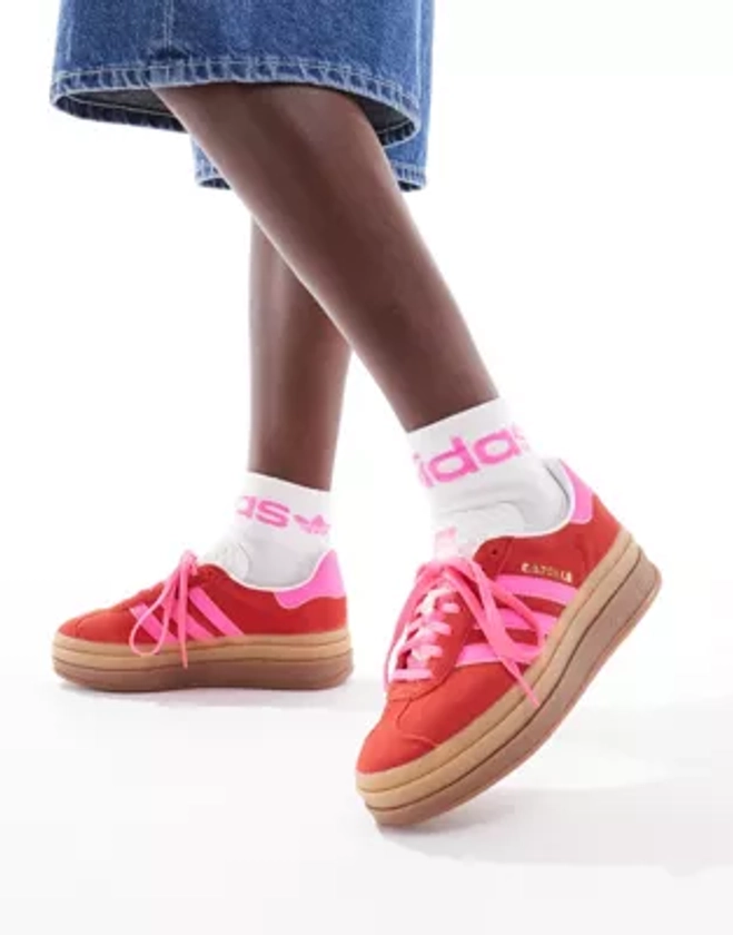 adidas Originals - Gazelle Bold - Baskets à semelle plateforme - Rouge et rose | ASOS