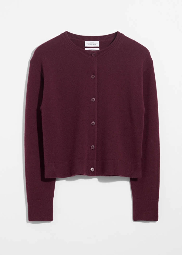 Boxy Merino Wool Cardigan - Dark Red - & Other Stories PT