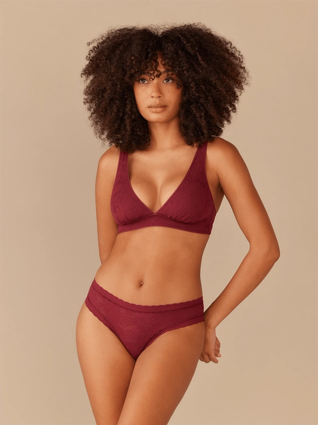 Women's All Over Lace Plunge Bralette | Plum Dead Flowers