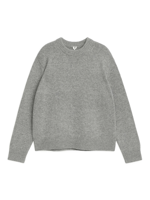 Pull épais en laine - Gris - Knitwear - ARKET FR