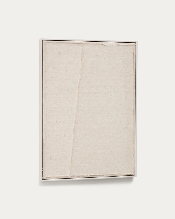 Cadre Maha blanc avec ligne verticale 52 x 72 cm | Kave Home