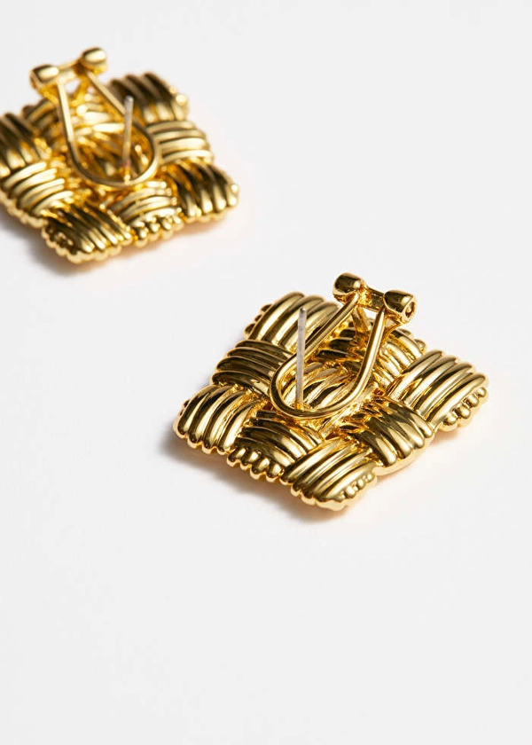 Braided Stud Earrings - Gold - & Other Stories GR