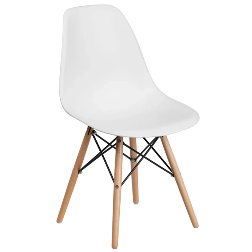 Plastic Side Chair/Wood Legs FH-130-DPP- – BizChair