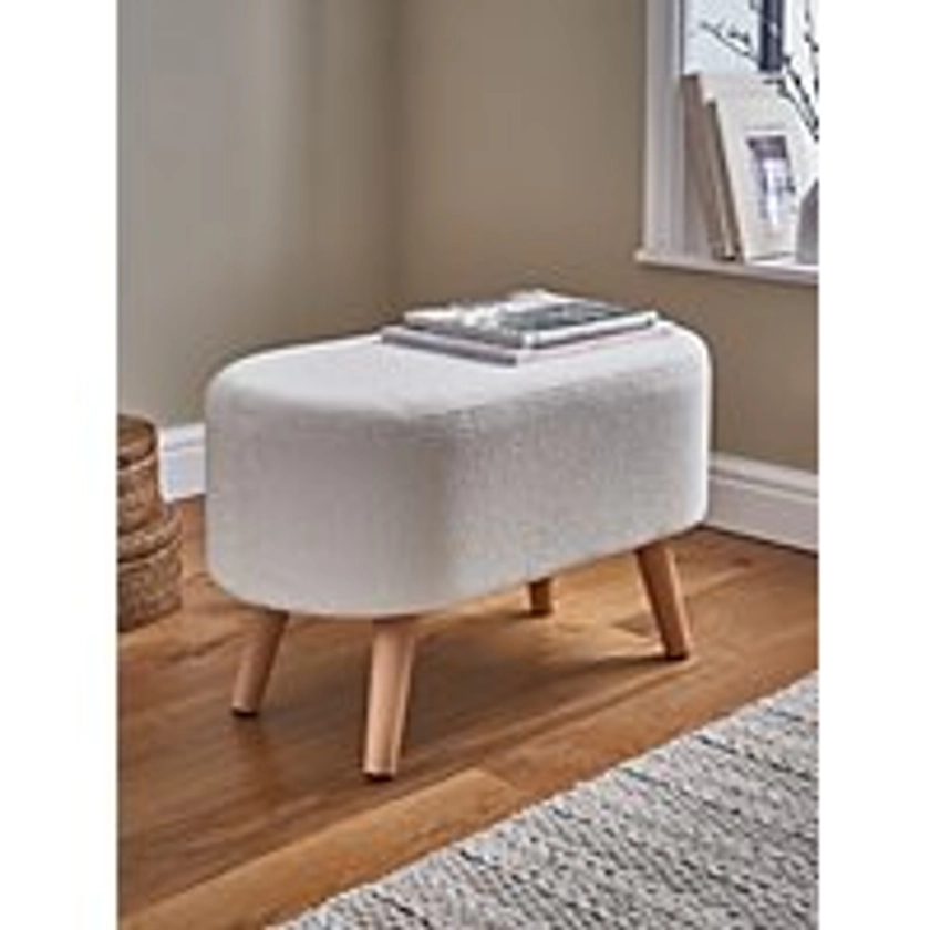 Cream Boucle Stool | Home | George at ASDA