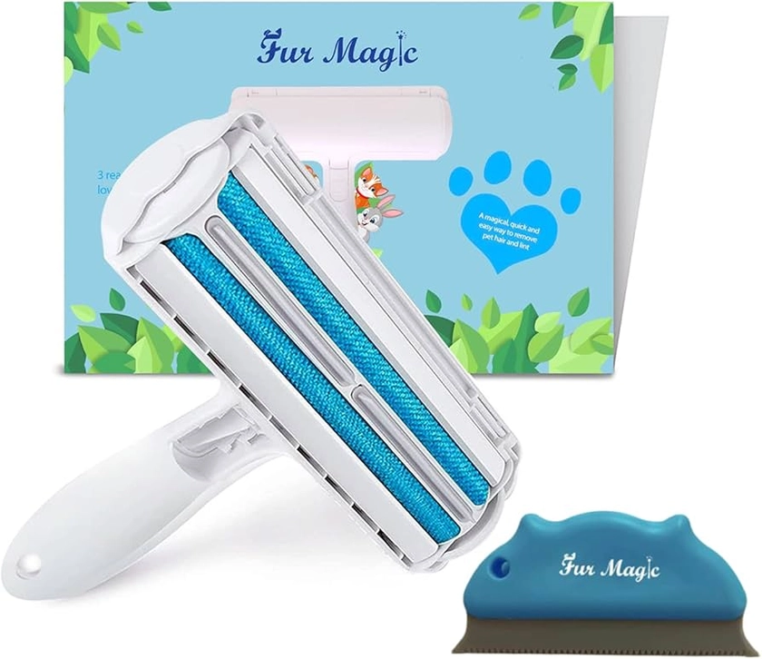 Fur Magic Reusable Pet Hair Remover Roller & Dog Cat Hair Remover Scraper Brush, Easy to Clean Lint Remover Comb for Furniture, Sofa, Carpet and Bedding : Amazon.co.uk: Pet Supplies