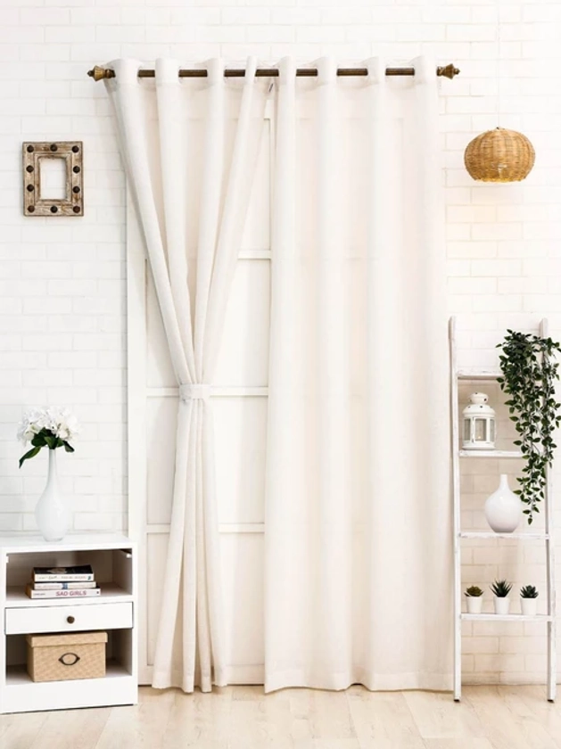 Ariana Silver Cotton Linen 5 ft Window Curtain