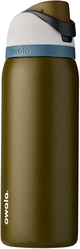 Owala FreeSip Insulated Stainless Steel Water Bottle with Straw for Sports and Travel, BPA-Free, 32-oz, Forresty