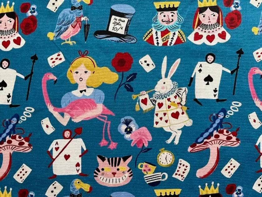 5753 - Alice In Wonderland Cotton Fabric - 43 Inch (Width) x 1/2 Yard (Length)