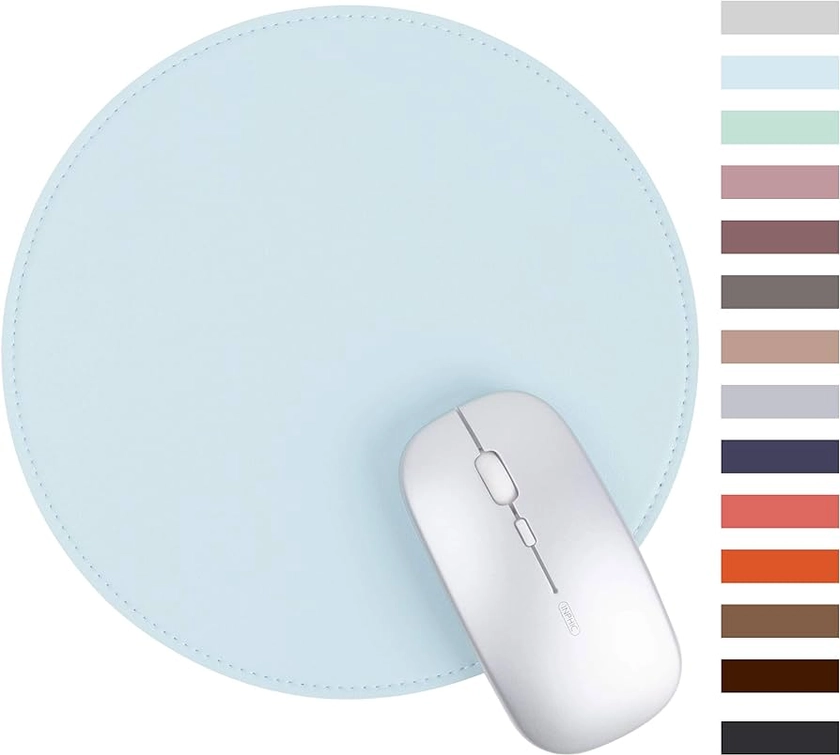 Amazon.com : MAYIWO Round Mouse Pad,Non-Slip Mouse Mat with Premium Stitched Edge,Waterproof Thickened PVC Leather Mouse Pad for Office Work/Home/Decor-8.66"(Sky-Blue,1 Pack) : Office Products