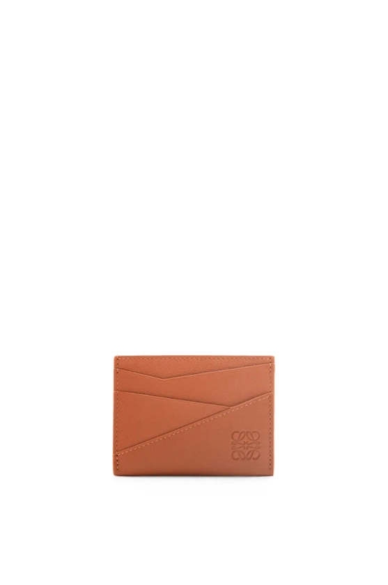 Puzzle plain cardholder in classic calfskin Tan - LOEWE