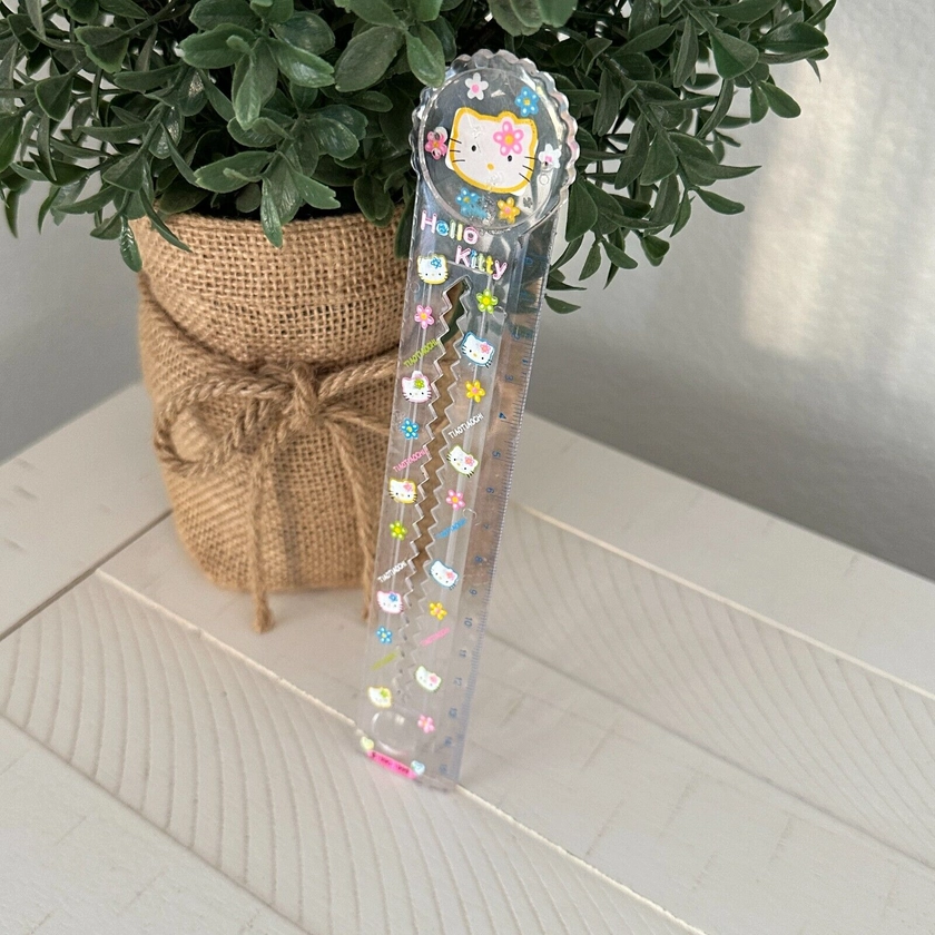 Sanrio Japan Hello Kitty Ruler Stationery Vintage 1999 90s Clear School Supplies