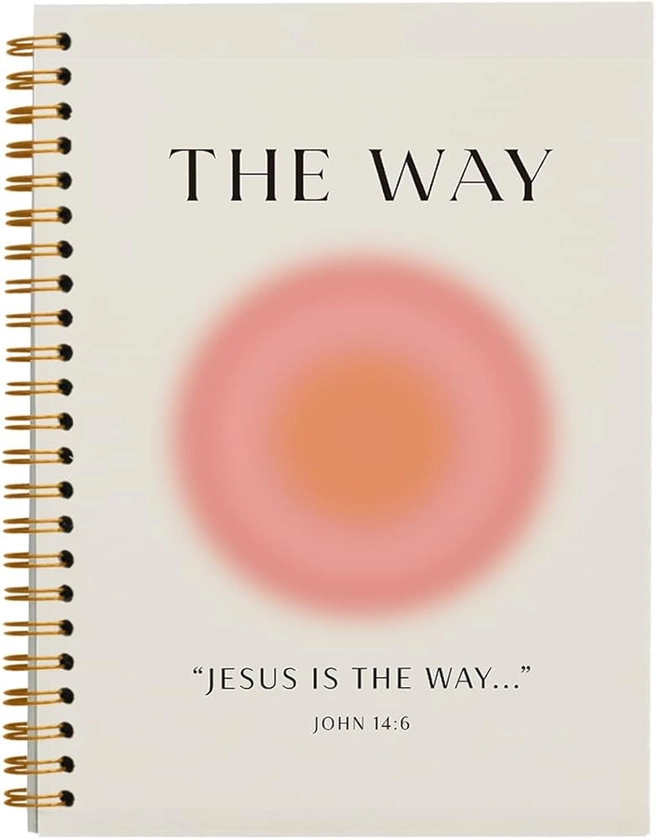 Amazon.com : FLVGE Aura Aesthetics Notebook, Bible Jesus Is The Way Notebook Journal, Christian Scripture John 14:6 Bible Hardcover Spiral Notebooks for School Supplies Home Office 5.5x8.3 : Office Products