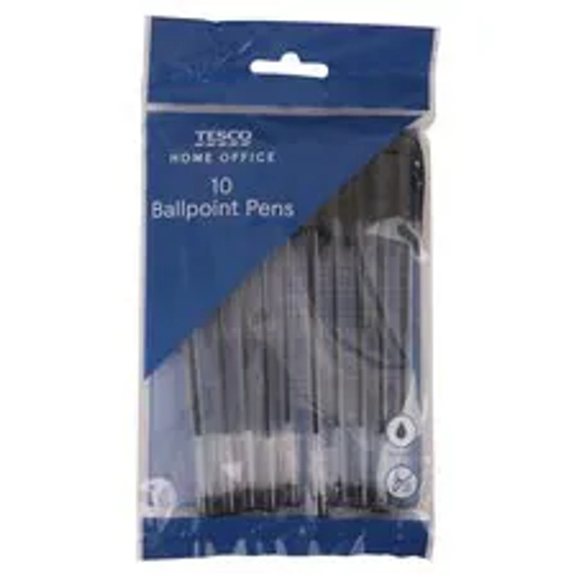 Tesco Ballpoint Pens Black 10 Pack