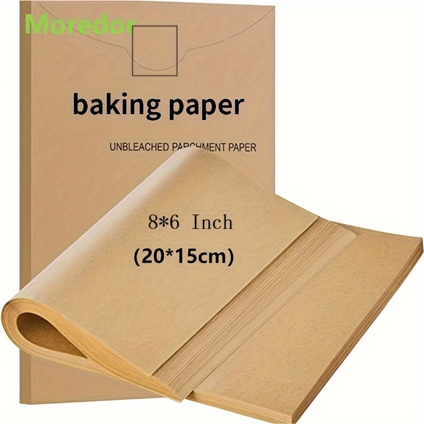 50/100/200pcs Parchment Paper Baking Sheets 6*8 Inches, Precut Non-Stick Parchment Paper For Baking, Cooking, Grilling, Frying And Steaming - Unbleach
