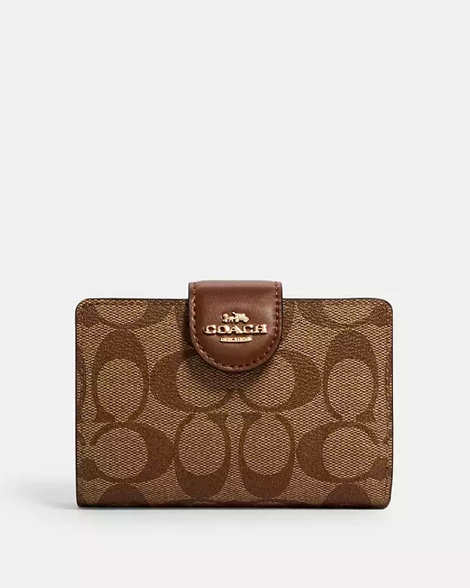 COACH® FR | Portefeuille Moyen à Fermeture Zipée D’angle En Toile Exclusive