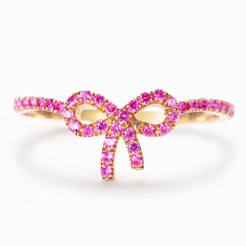 Pink Pavé Bow Ring-Gifts For Women, 925 Silver Rings