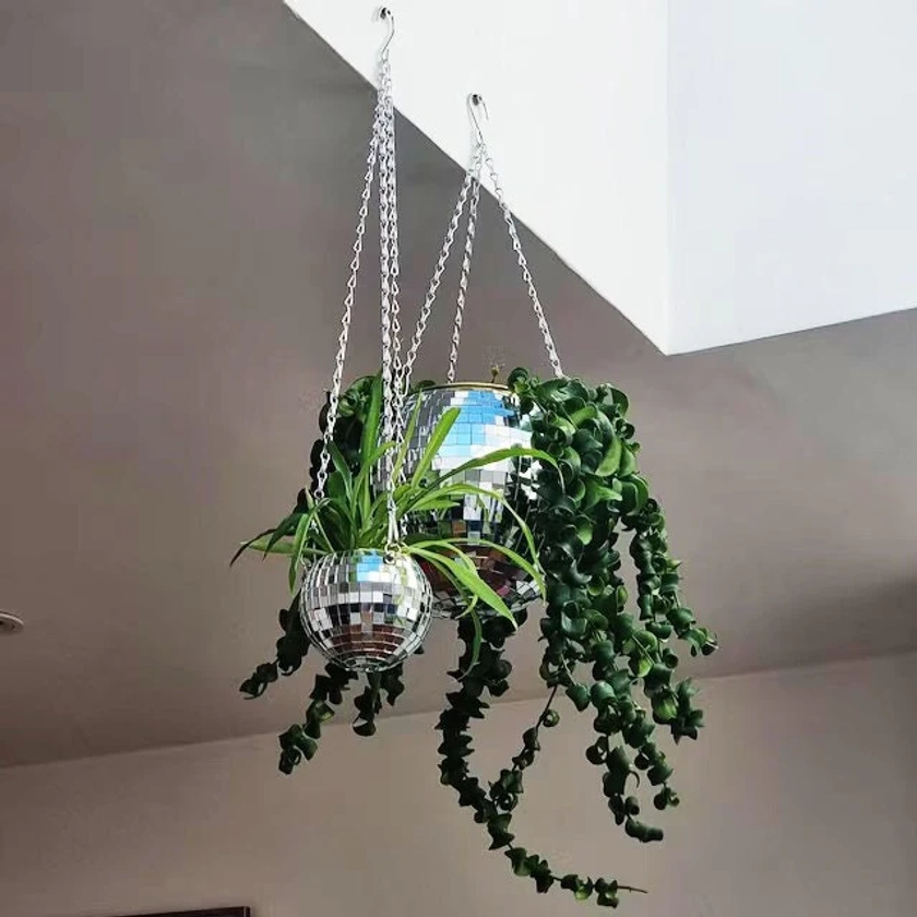 Disco Ball Hanging Planter