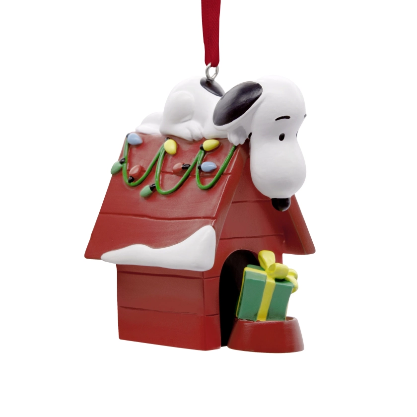 Hallmark Peanuts Snoopy on Holiday Doghouse Ornament, 0.15lbs