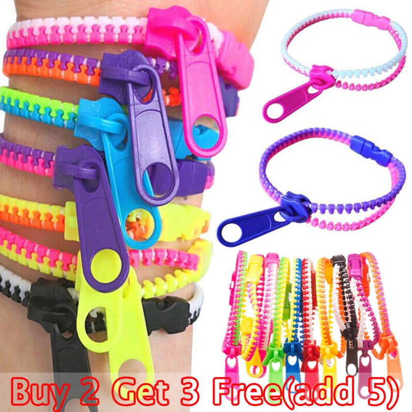 Zipper Bracelets Sensory Fidget Zip Stress Anxiety Relief Stim Toys Autism ADHD