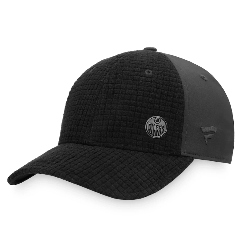 Men's Edmonton Oilers Fanatics Black Authentic Pro Black Ice Flex - Hat