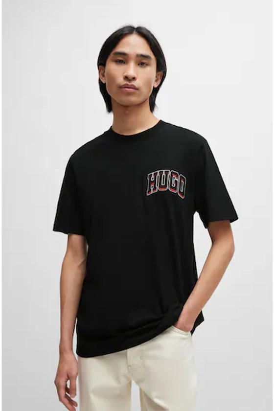 Buy HUGO Sporty Varsity Logo Black T-Shirt from the Next UK online shop