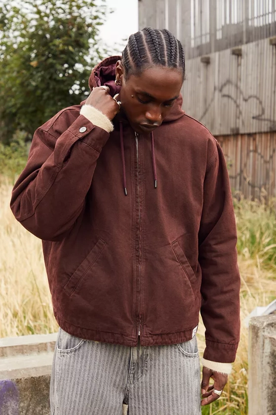 BDG Rex Burgundy Canvas Skate Hoodie