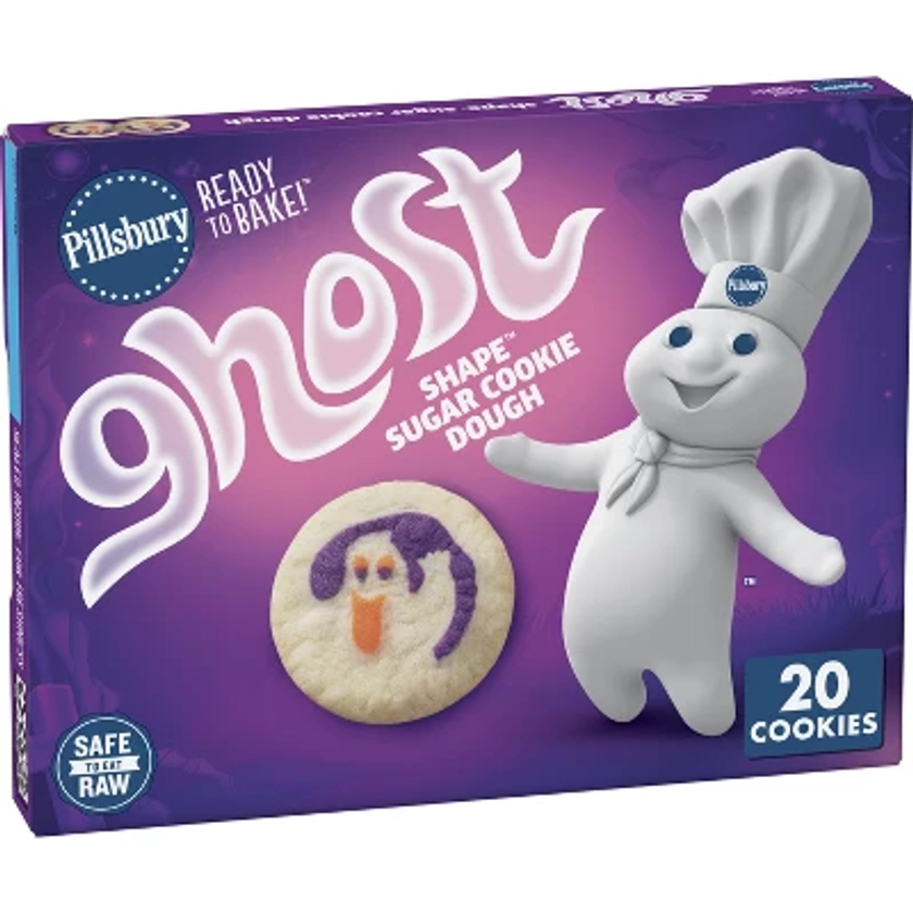 Pillsbury Ready-to-Bake Ghost Shape Sugar Cookie Dough - 9.1oz/20ct - Halloween