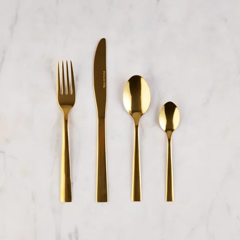 16 Piece Gold Cutlery Set