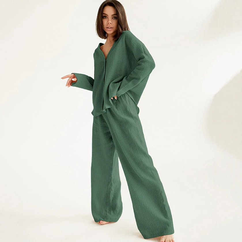 Wide Leg Cotton Pyjamas