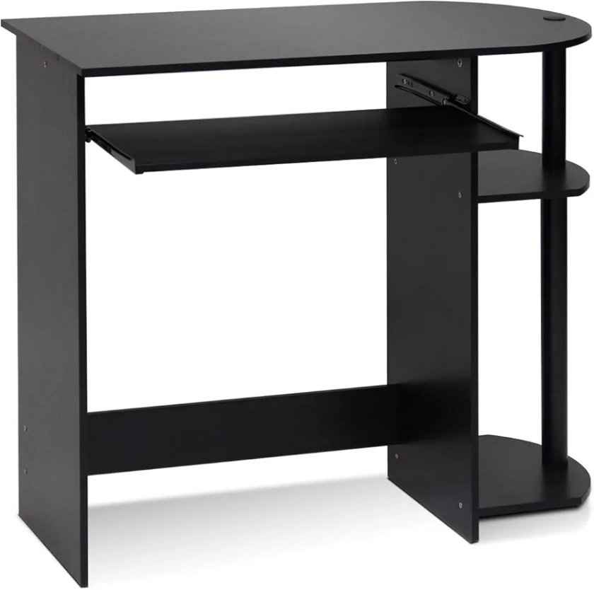 Furinno Simplistic Easy Assembly Computer Desk, with Keyboard Tray, Espresso/Black: Desks: Amazon.com.au