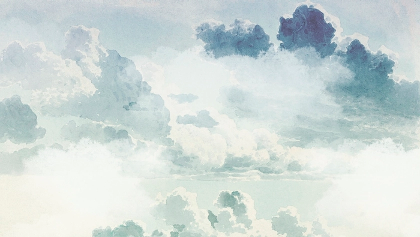 Pastel Teal Clouds papiers peint - Nuages sarcelle pastel papiers peint - Happywall