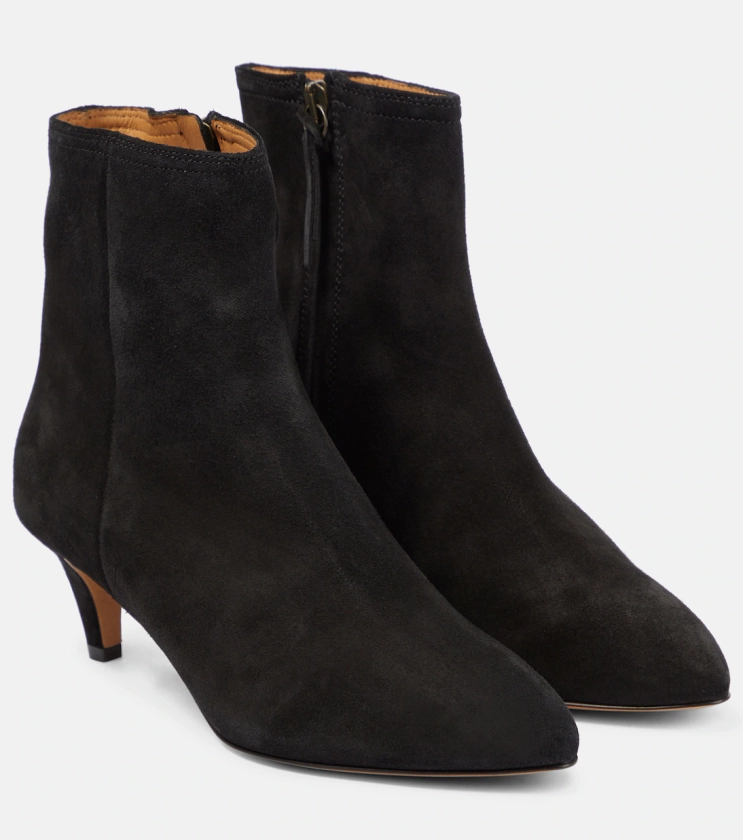 Bottines Deone en daim en noir – Isabel Marant | Mytheresa