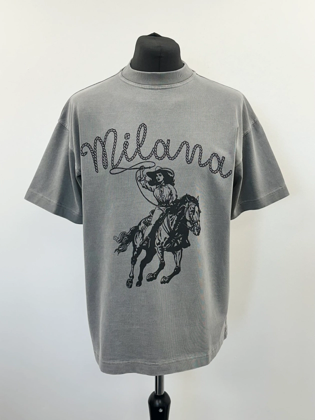 Washed Charcoal Cowgirl Heavyweight T-shirt.